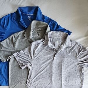 Men's Polo Shirt Bundle - Blue, Gray, White